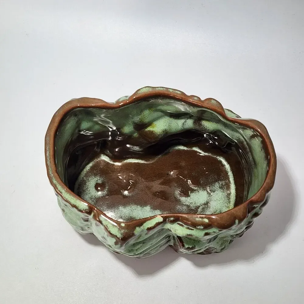 Frankoma Pottery Prairie Green Cork Tree Vase Planter B 3